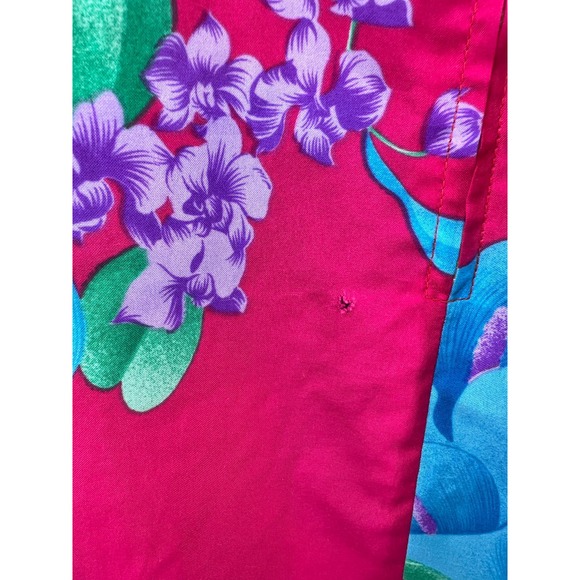 Vintage Made in Hawaii Maxi Dress Fuscia Pink Floral Tropical Beachy Hawaiin - Picture 6 of 6